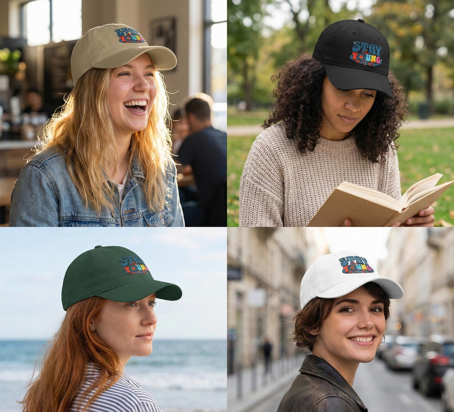 Stay Young Baseball Cap | 70s Retro Style Cotton Twill