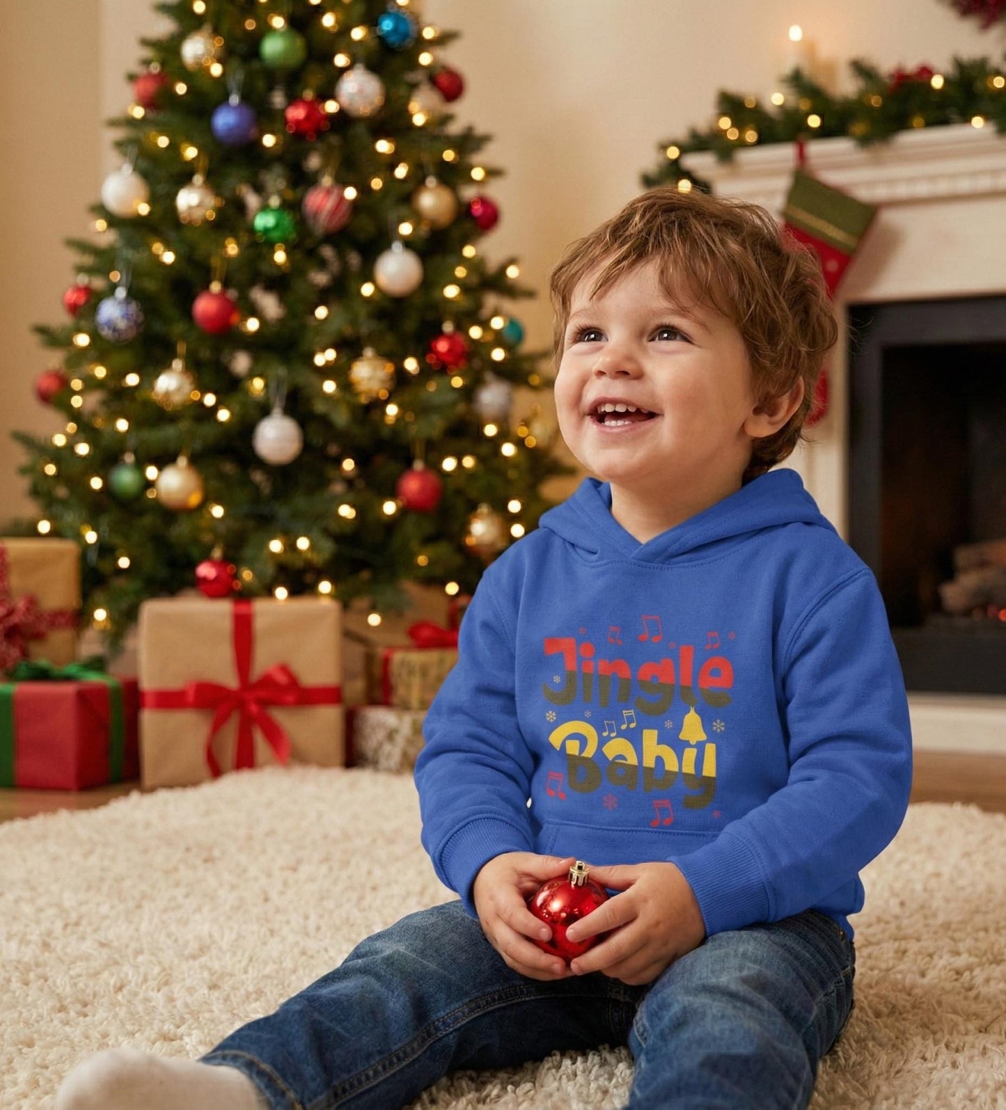 Jingle Baby Toddler Fleece Hoodie | Holiday Pullover
