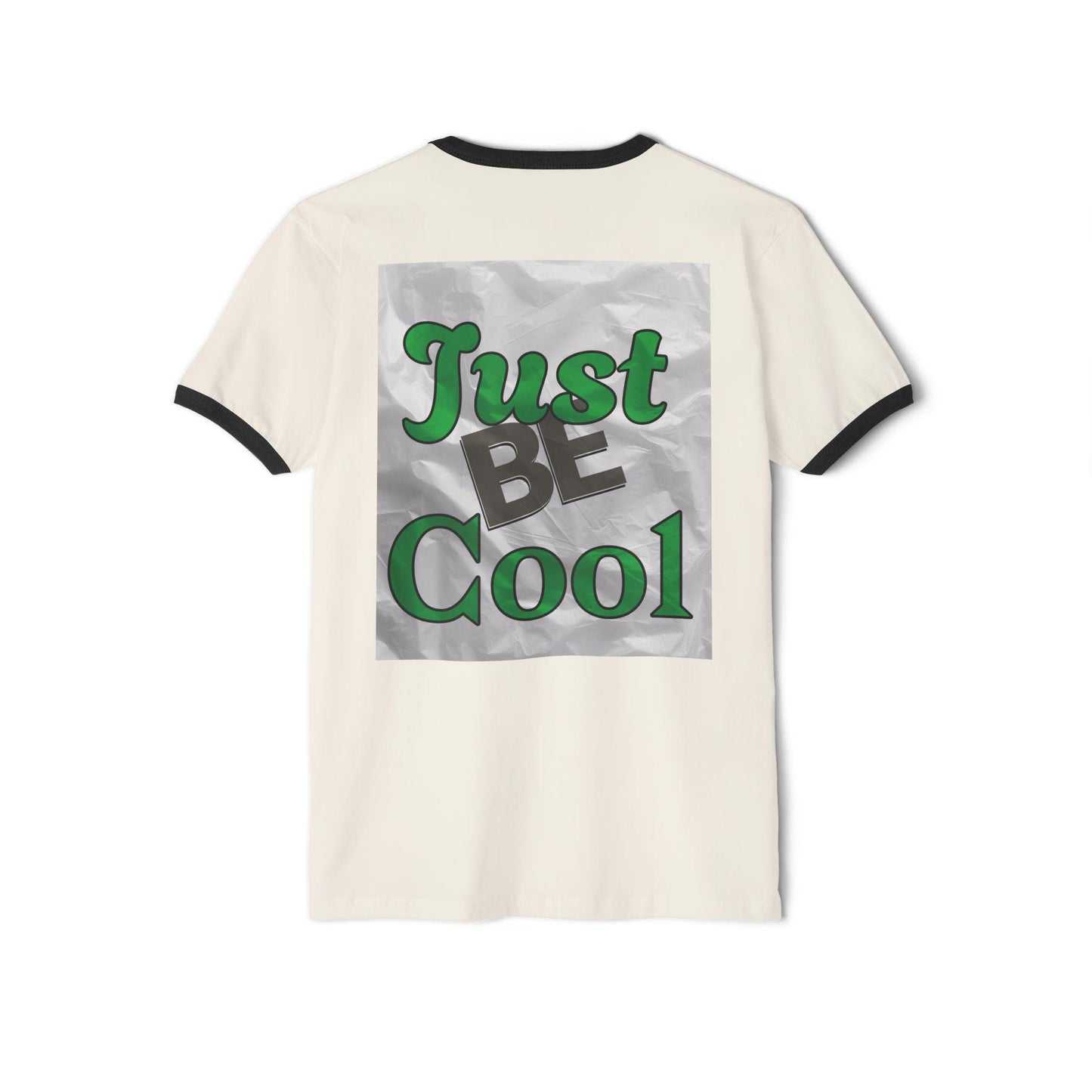 Just Be Cool T-Shirt | Retro Script on Ringer Tee | Retro Vibe to Everyday Wear