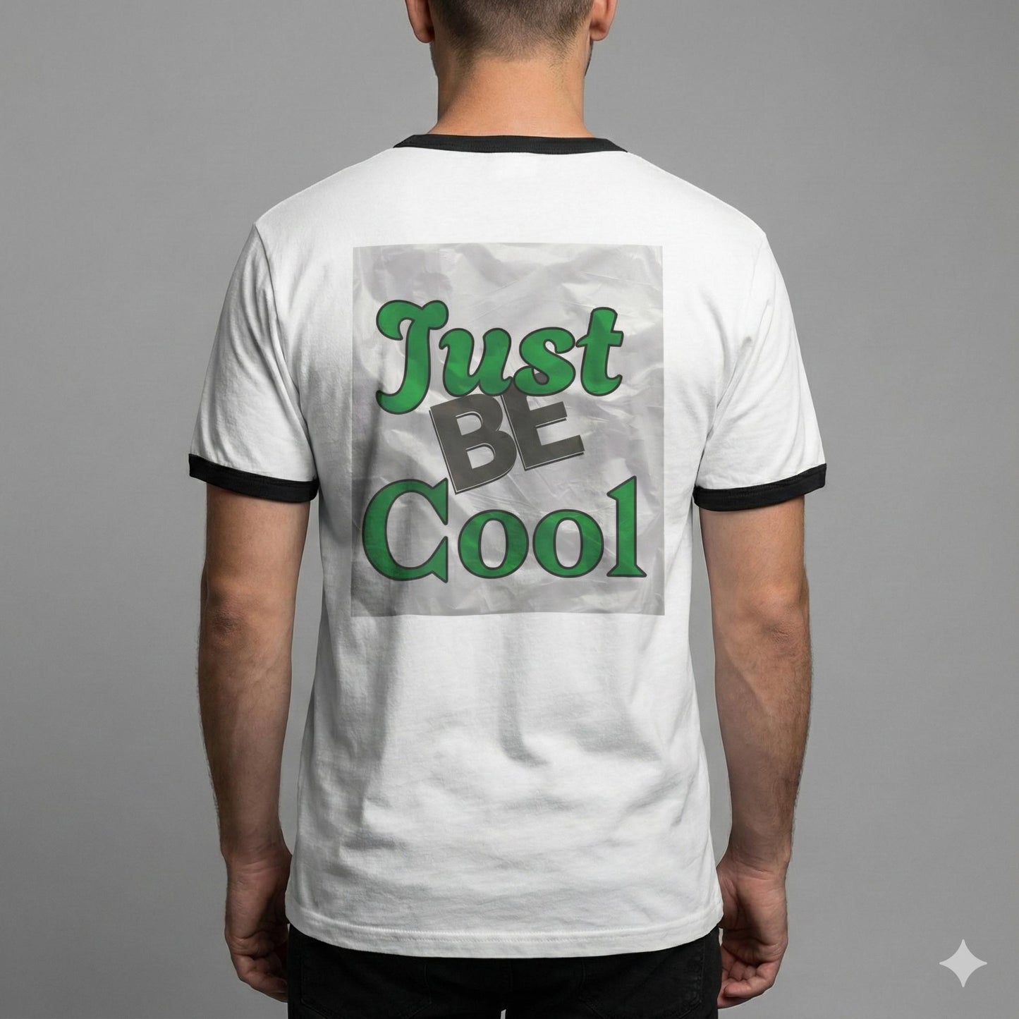 Just Be Cool T-Shirt | Retro Script on Ringer Tee | Retro Vibe to Everyday Wear