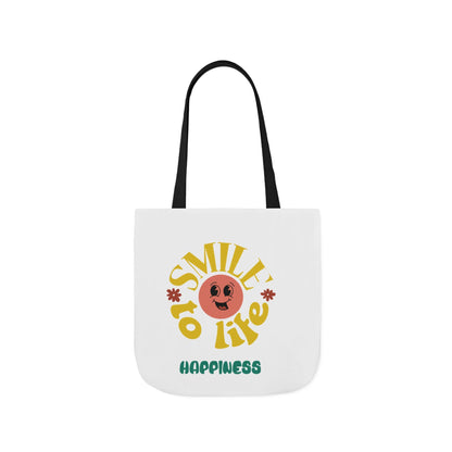 Retro Sun Graphic Canvas Tote Bag | Smile to Life Design