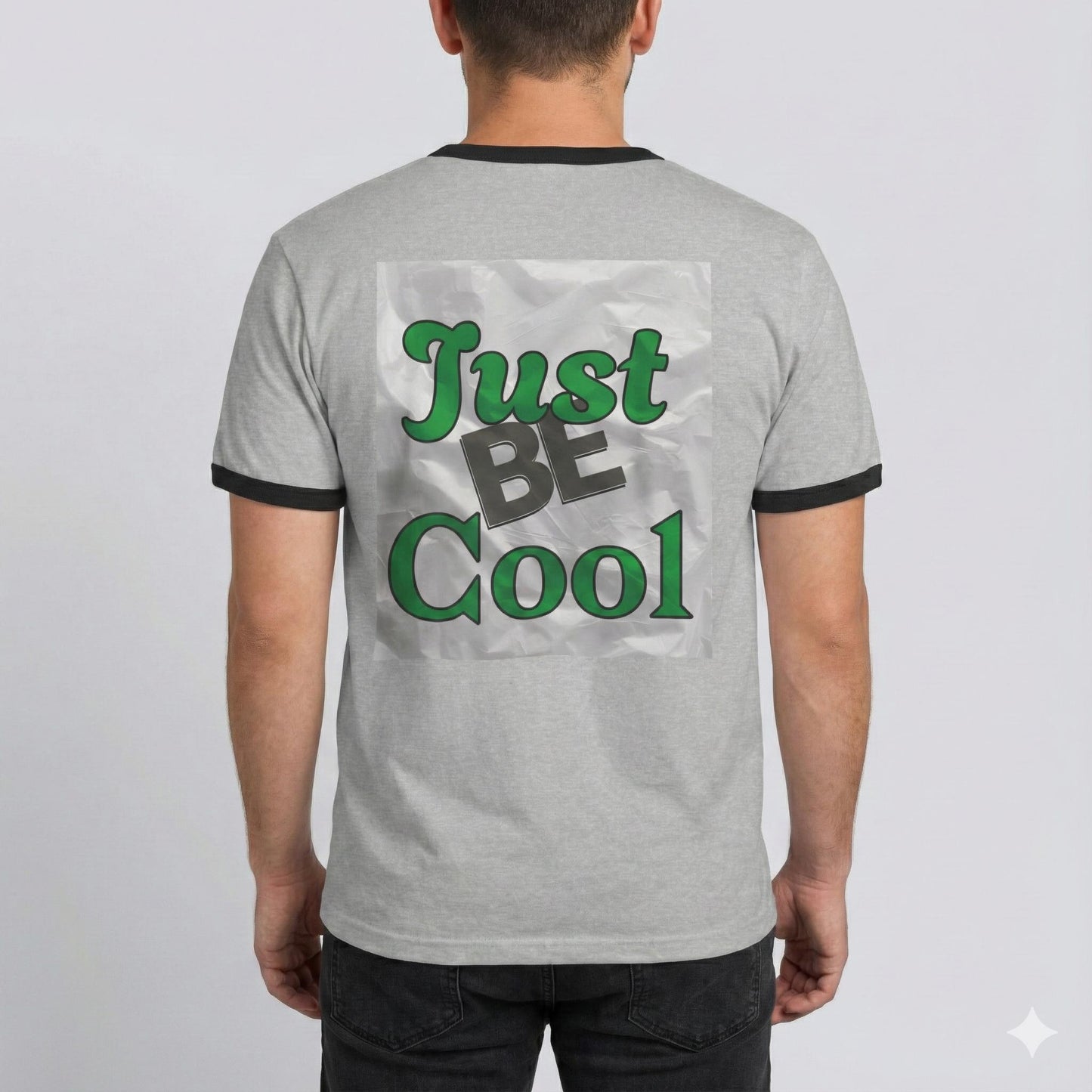 Just Be Cool T-Shirt | Retro Script on Ringer Tee | Retro Vibe to Everyday Wear