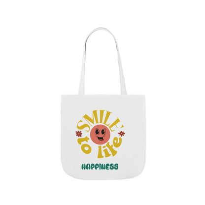 Retro Sun Graphic Canvas Tote Bag | Smile to Life Design