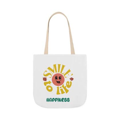 Retro Sun Graphic Canvas Tote Bag | Smile to Life Design