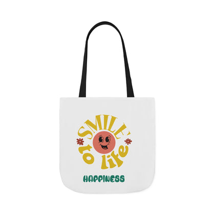 Retro Sun Graphic Canvas Tote Bag | Smile to Life Design