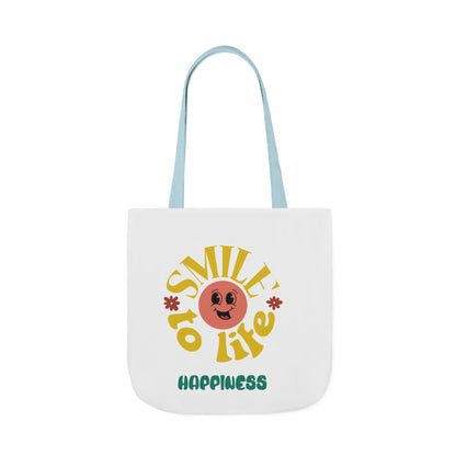 Retro Sun Graphic Canvas Tote Bag | Smile to Life Design