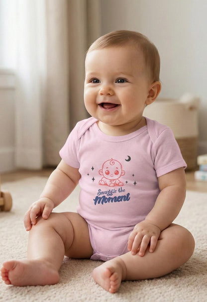 Snuggle the Moment Baby Onesie, Sleeping Baby Illustration