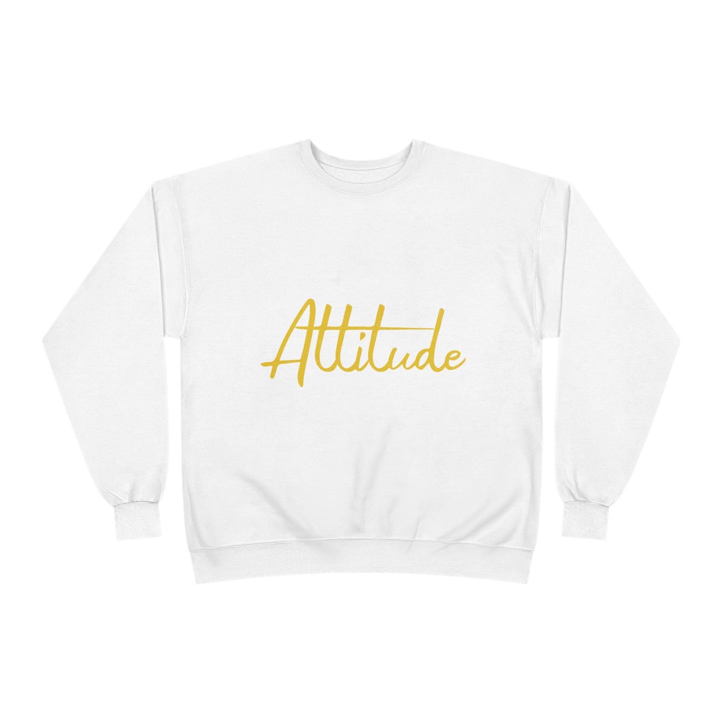 Attitude script crewneck sweatshirt | gold script lettering | Lightweight Warmth With a Confident Statement