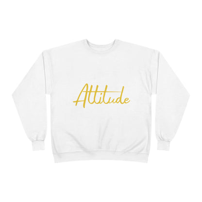 Attitude script crewneck sweatshirt | gold script lettering | Lightweight Warmth With a Confident Statement