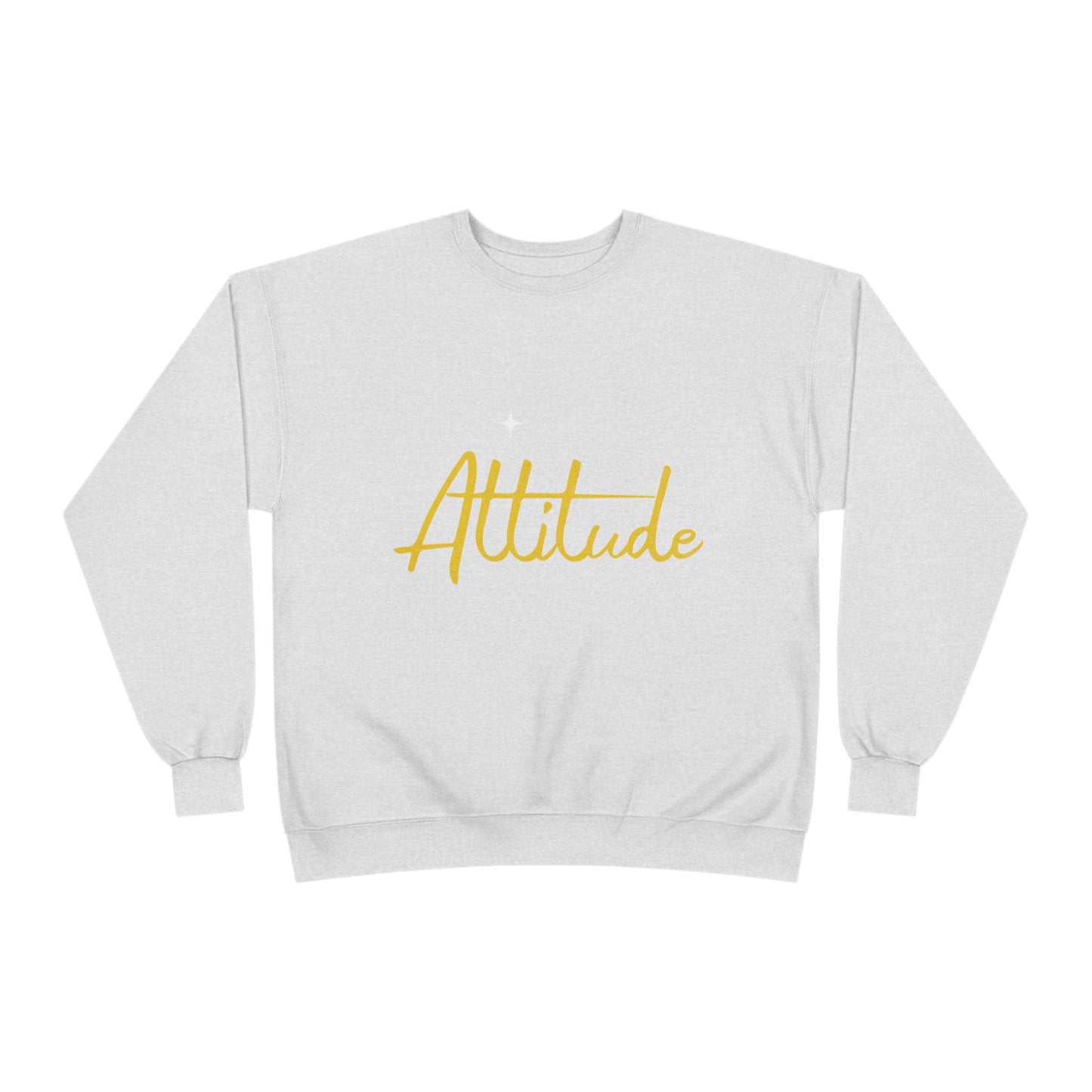 Attitude script crewneck sweatshirt | gold script lettering | Lightweight Warmth With a Confident Statement