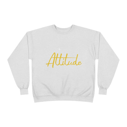 Attitude script crewneck sweatshirt | gold script lettering | Lightweight Warmth With a Confident Statement