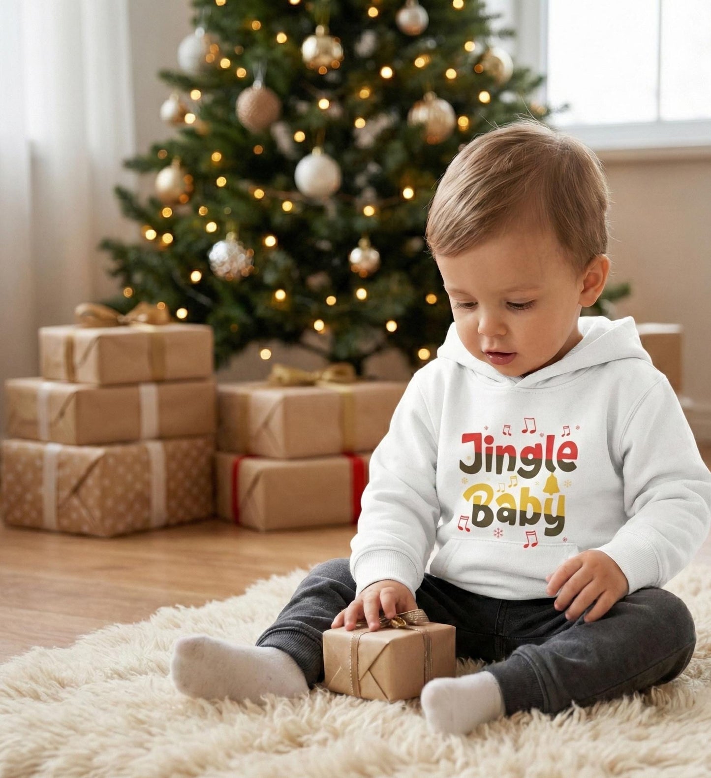 Jingle Baby Toddler Fleece Hoodie | Holiday Pullover