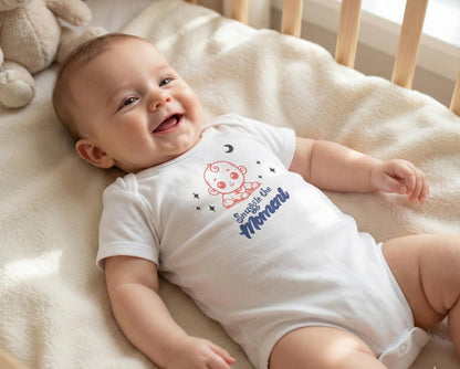 Snuggle the Moment Baby Onesie, Sleeping Baby Illustration