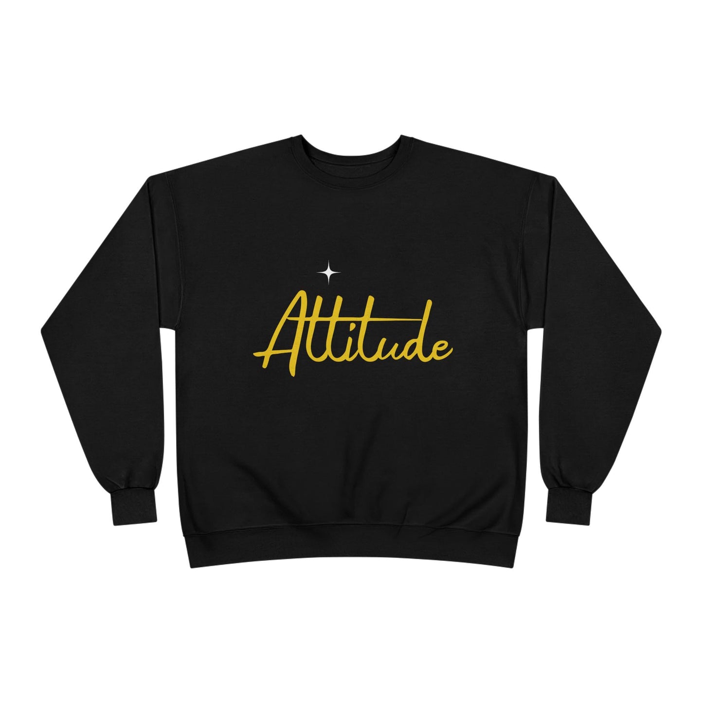 Attitude script crewneck sweatshirt | gold script lettering | Lightweight Warmth With a Confident Statement