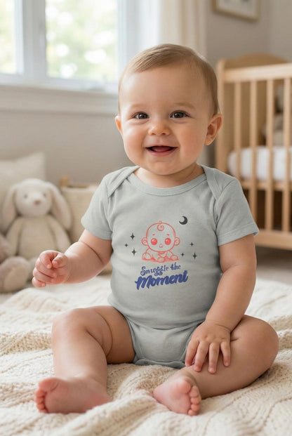 Snuggle the Moment Baby Onesie, Sleeping Baby Illustration