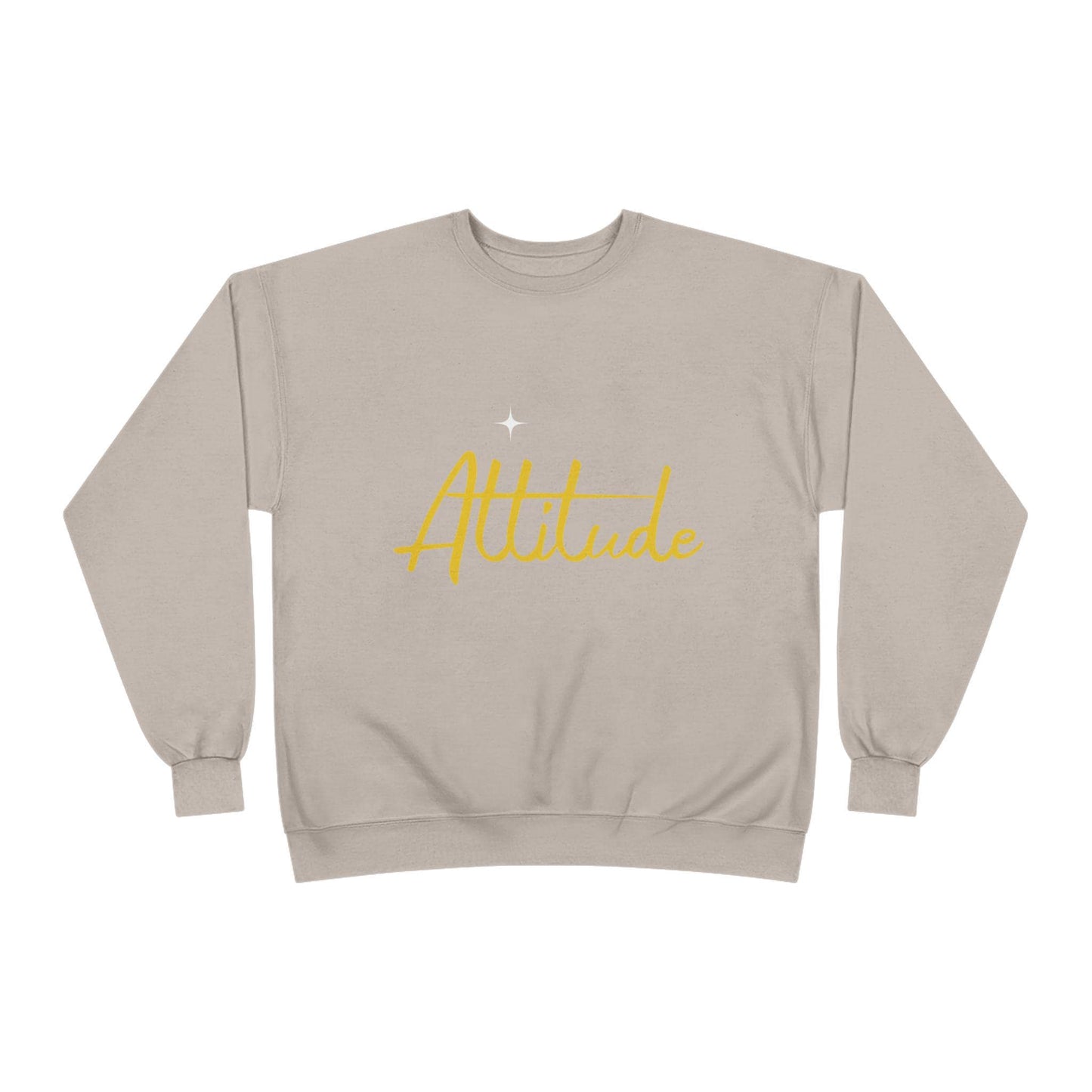 Attitude script crewneck sweatshirt | gold script lettering | Lightweight Warmth With a Confident Statement