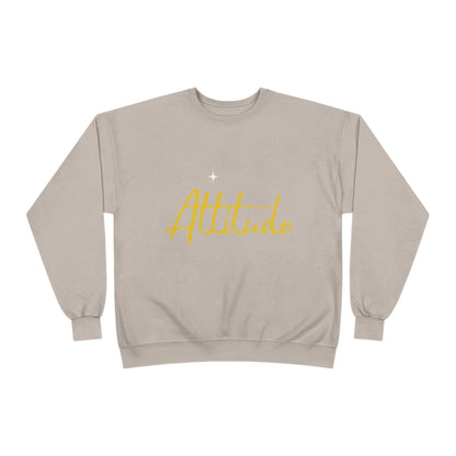 Attitude script crewneck sweatshirt | gold script lettering | Lightweight Warmth With a Confident Statement
