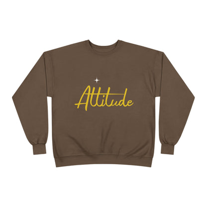 Attitude script crewneck sweatshirt | gold script lettering | Lightweight Warmth With a Confident Statement