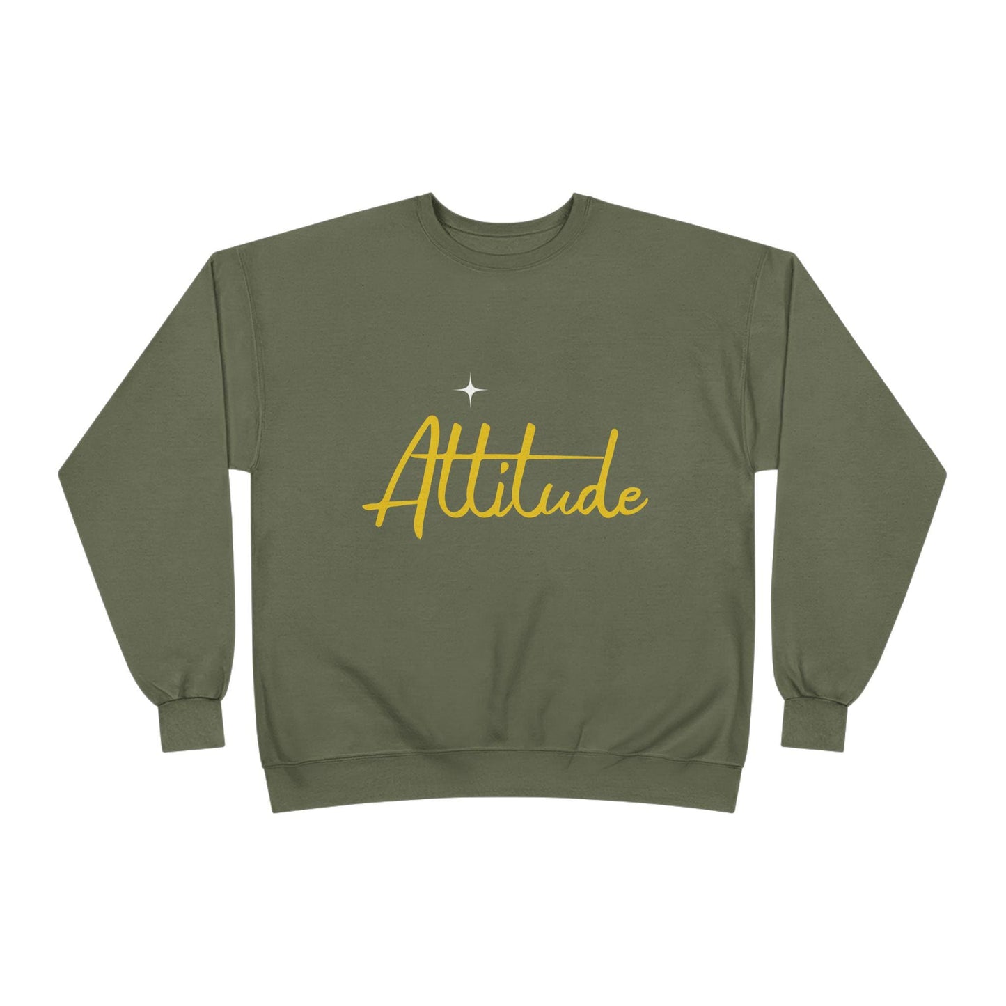 Attitude script crewneck sweatshirt | gold script lettering | Lightweight Warmth With a Confident Statement