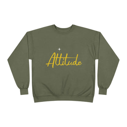 Attitude script crewneck sweatshirt | gold script lettering | Lightweight Warmth With a Confident Statement