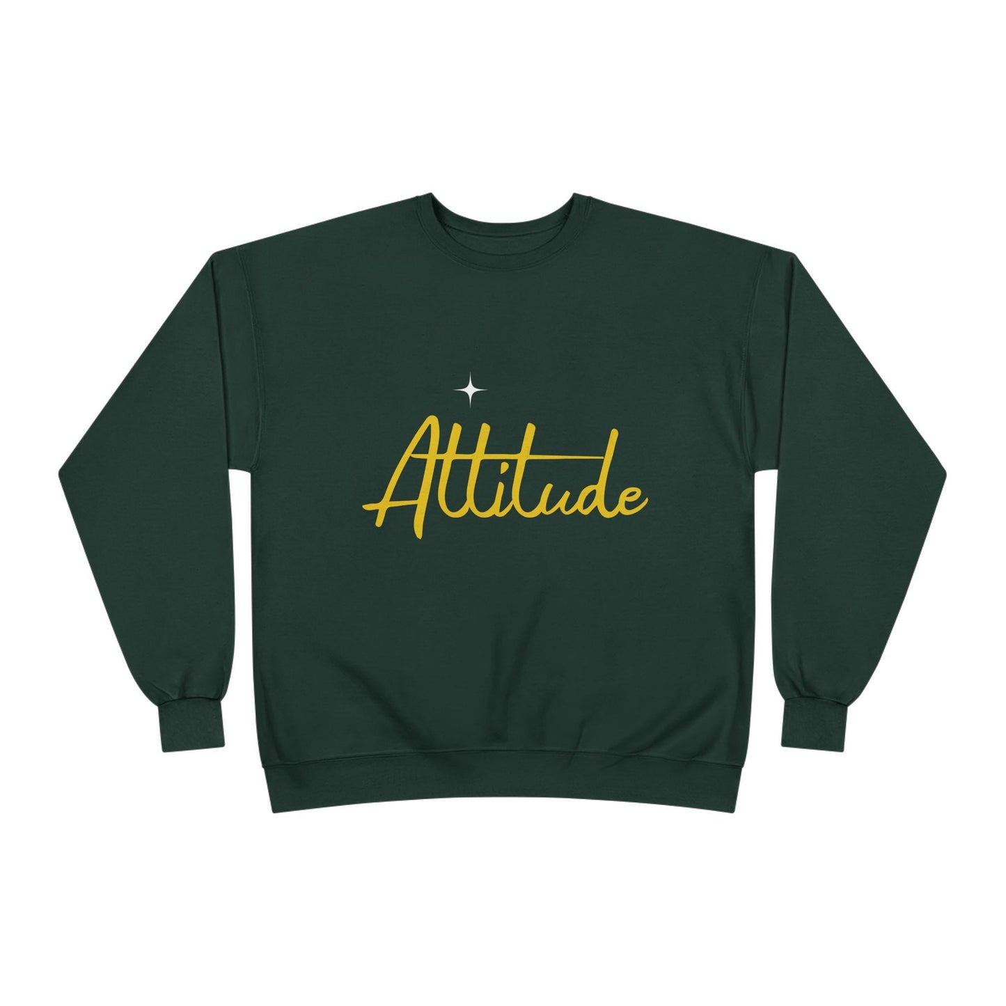 Attitude script crewneck sweatshirt | gold script lettering | Lightweight Warmth With a Confident Statement