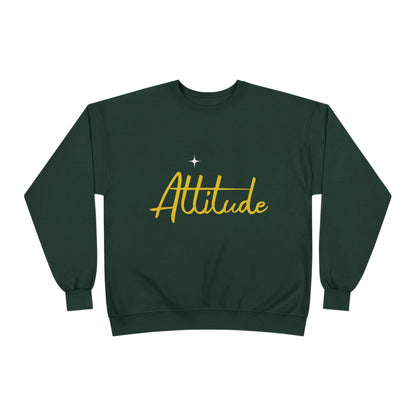 Attitude script crewneck sweatshirt | gold script lettering | Lightweight Warmth With a Confident Statement