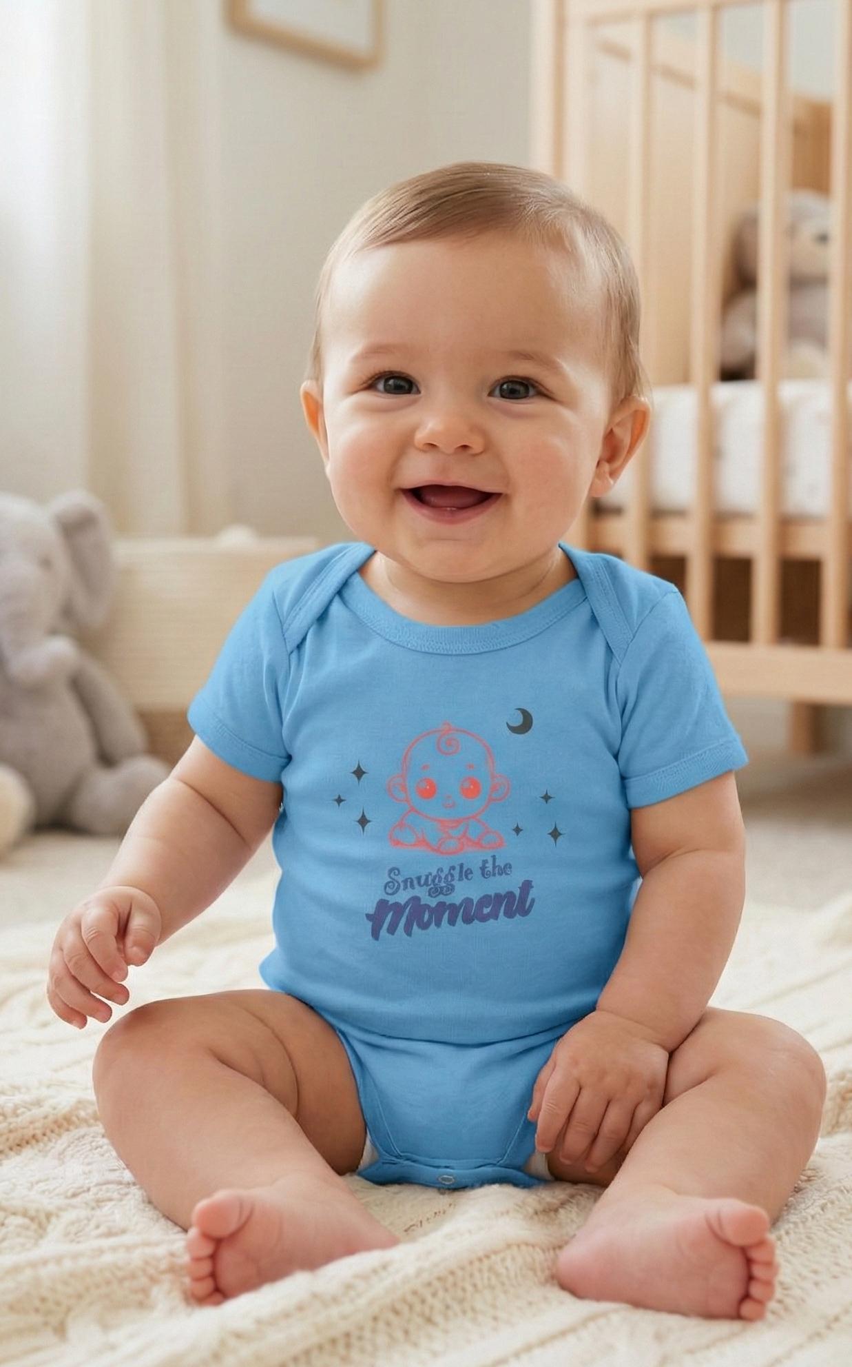 Snuggle the Moment Baby Onesie, Sleeping Baby Illustration