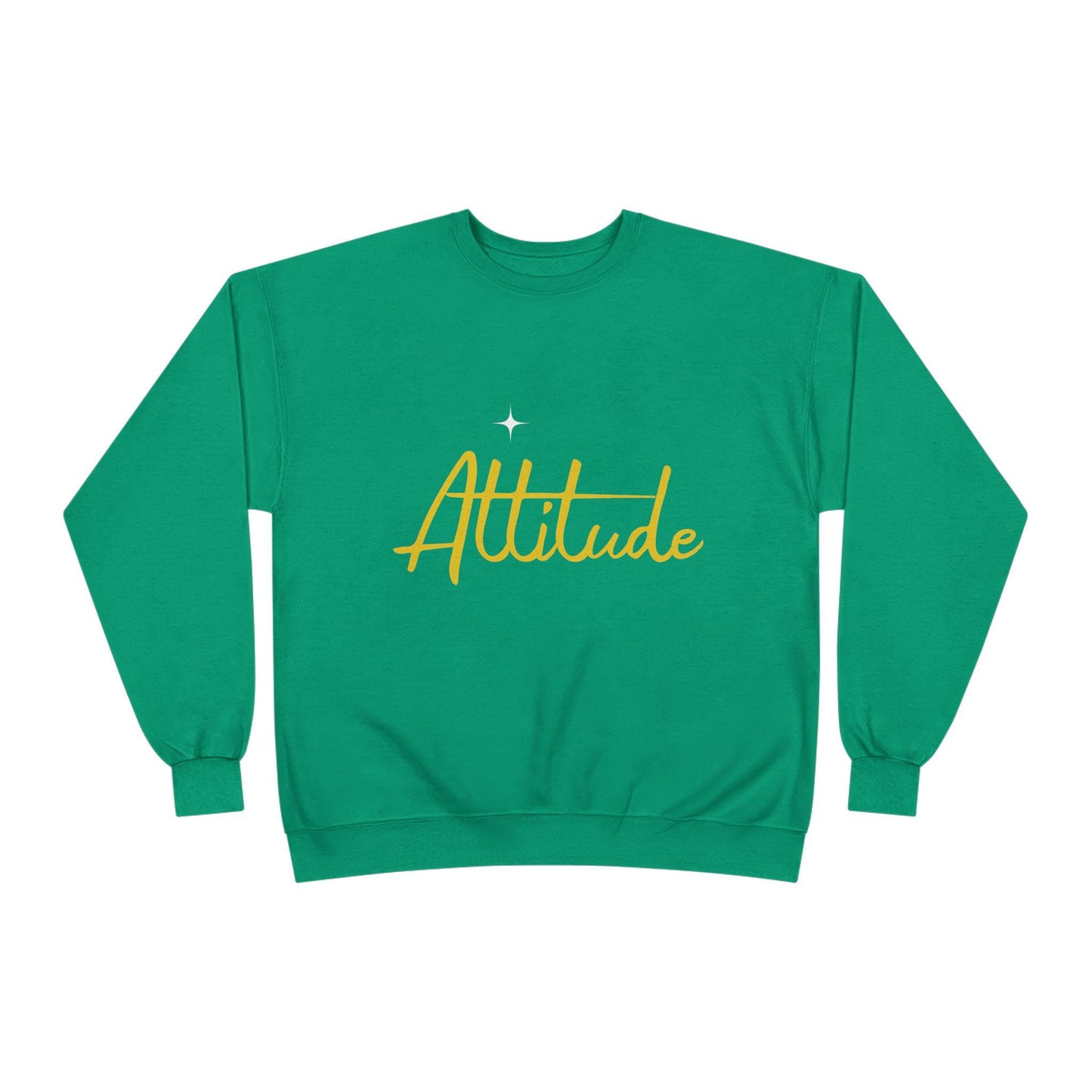 Attitude script crewneck sweatshirt | gold script lettering | Lightweight Warmth With a Confident Statement