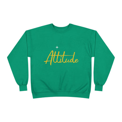 Attitude script crewneck sweatshirt | gold script lettering | Lightweight Warmth With a Confident Statement