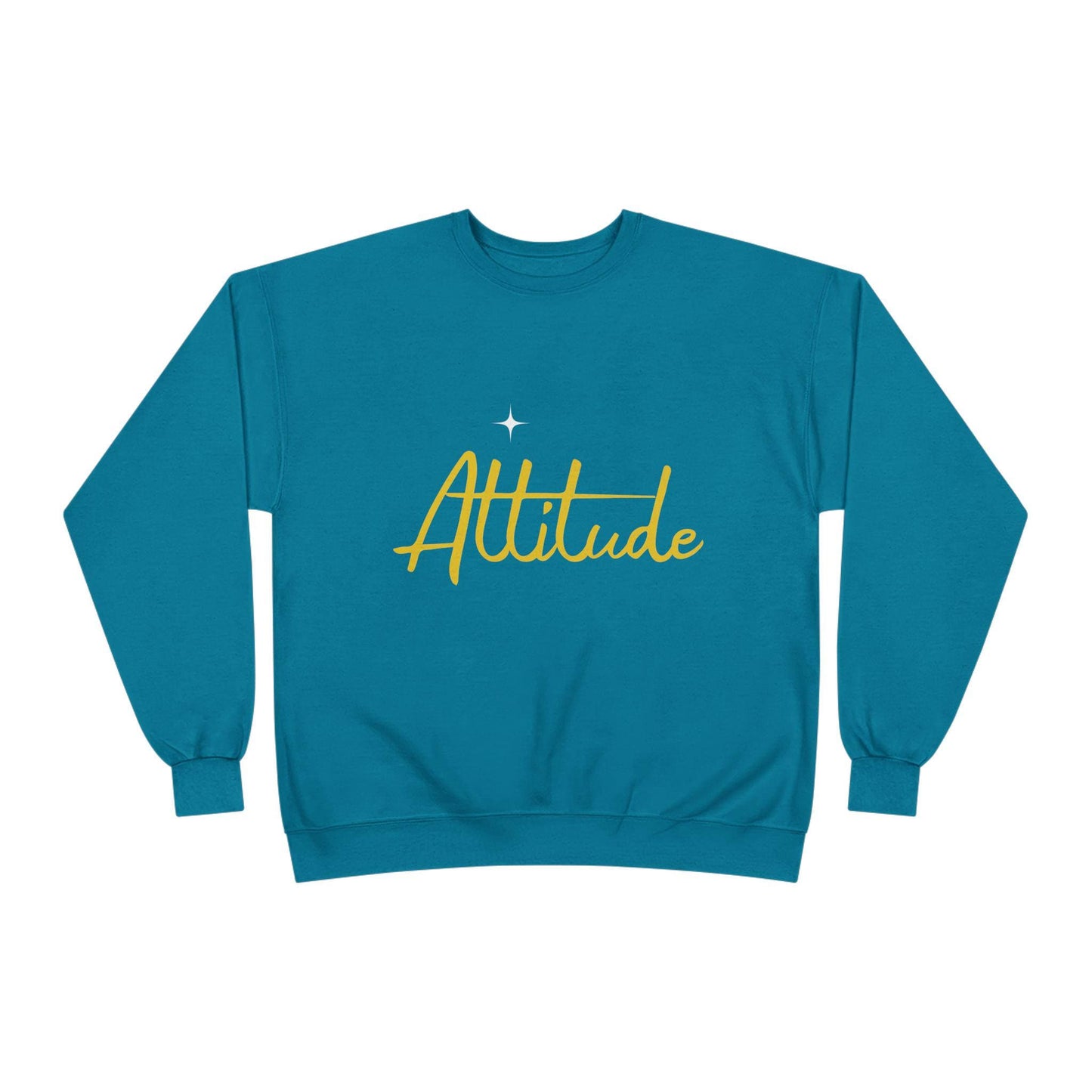 Attitude script crewneck sweatshirt | gold script lettering | Lightweight Warmth With a Confident Statement