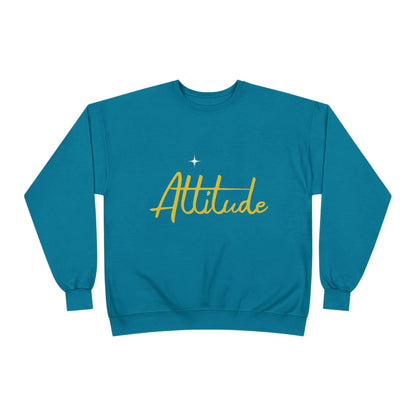 Attitude script crewneck sweatshirt | gold script lettering | Lightweight Warmth With a Confident Statement