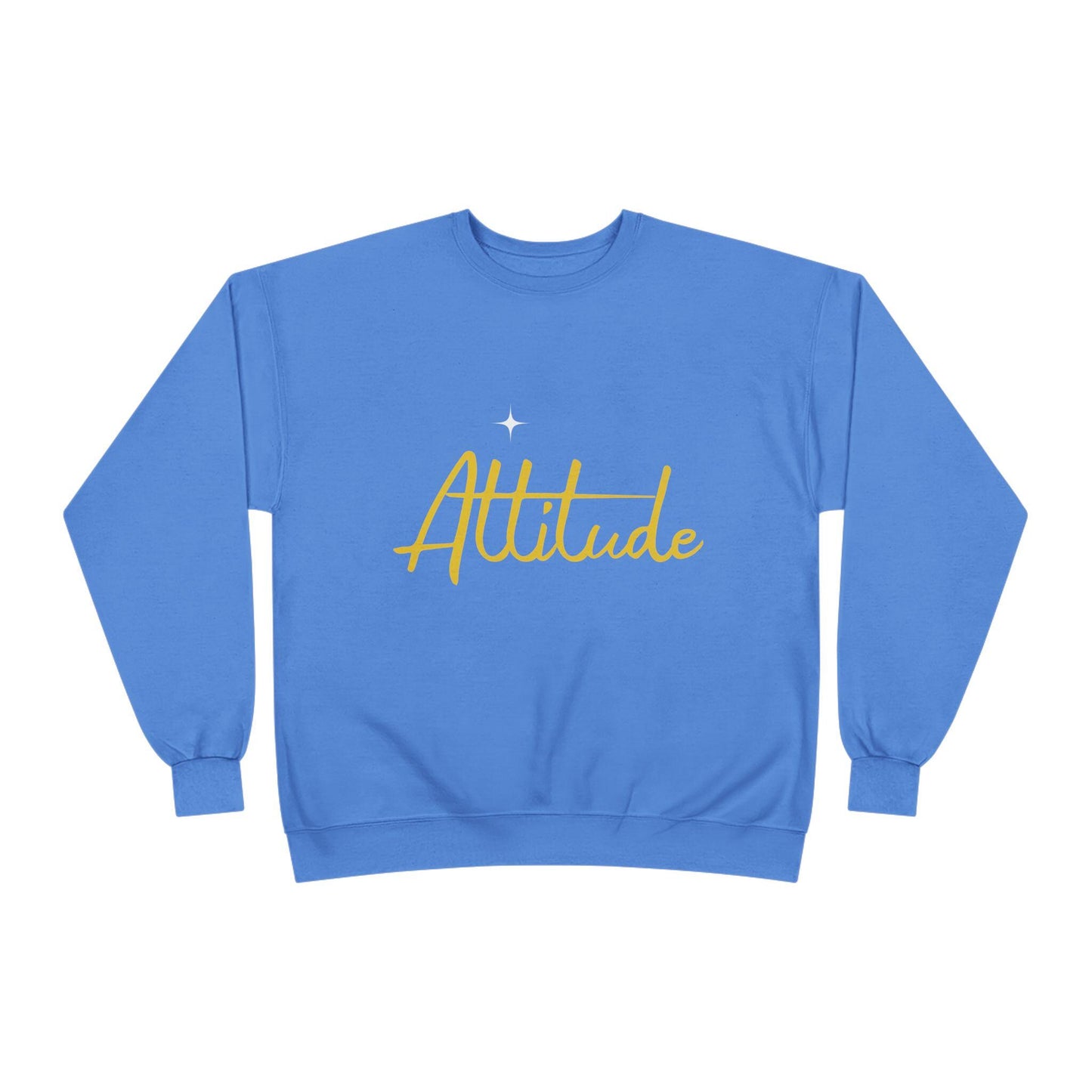 Attitude script crewneck sweatshirt | gold script lettering | Lightweight Warmth With a Confident Statement