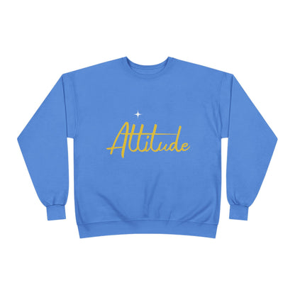 Attitude script crewneck sweatshirt | gold script lettering | Lightweight Warmth With a Confident Statement