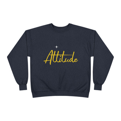 Attitude script crewneck sweatshirt | gold script lettering | Lightweight Warmth With a Confident Statement
