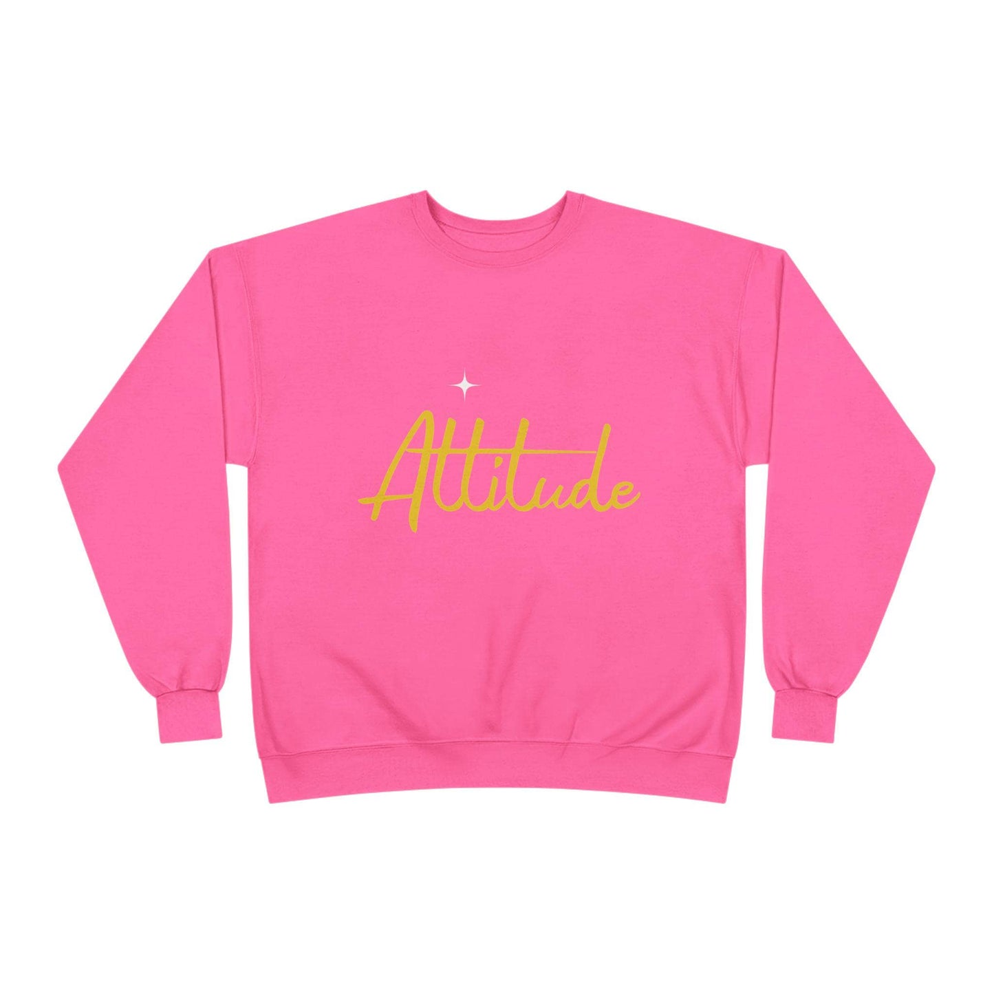 Attitude script crewneck sweatshirt | gold script lettering | Lightweight Warmth With a Confident Statement