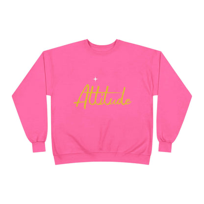 Attitude script crewneck sweatshirt | gold script lettering | Lightweight Warmth With a Confident Statement