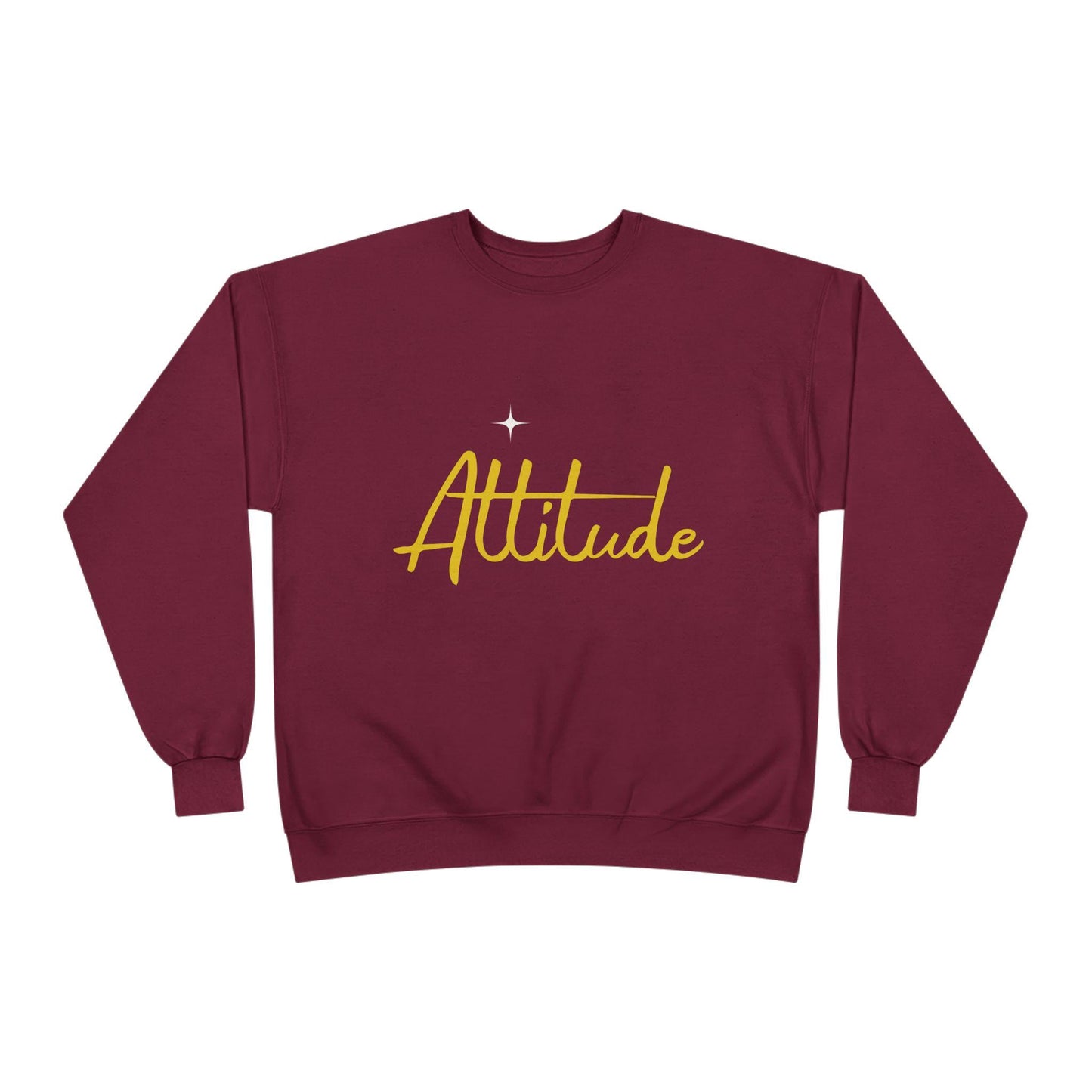 Attitude script crewneck sweatshirt | gold script lettering | Lightweight Warmth With a Confident Statement