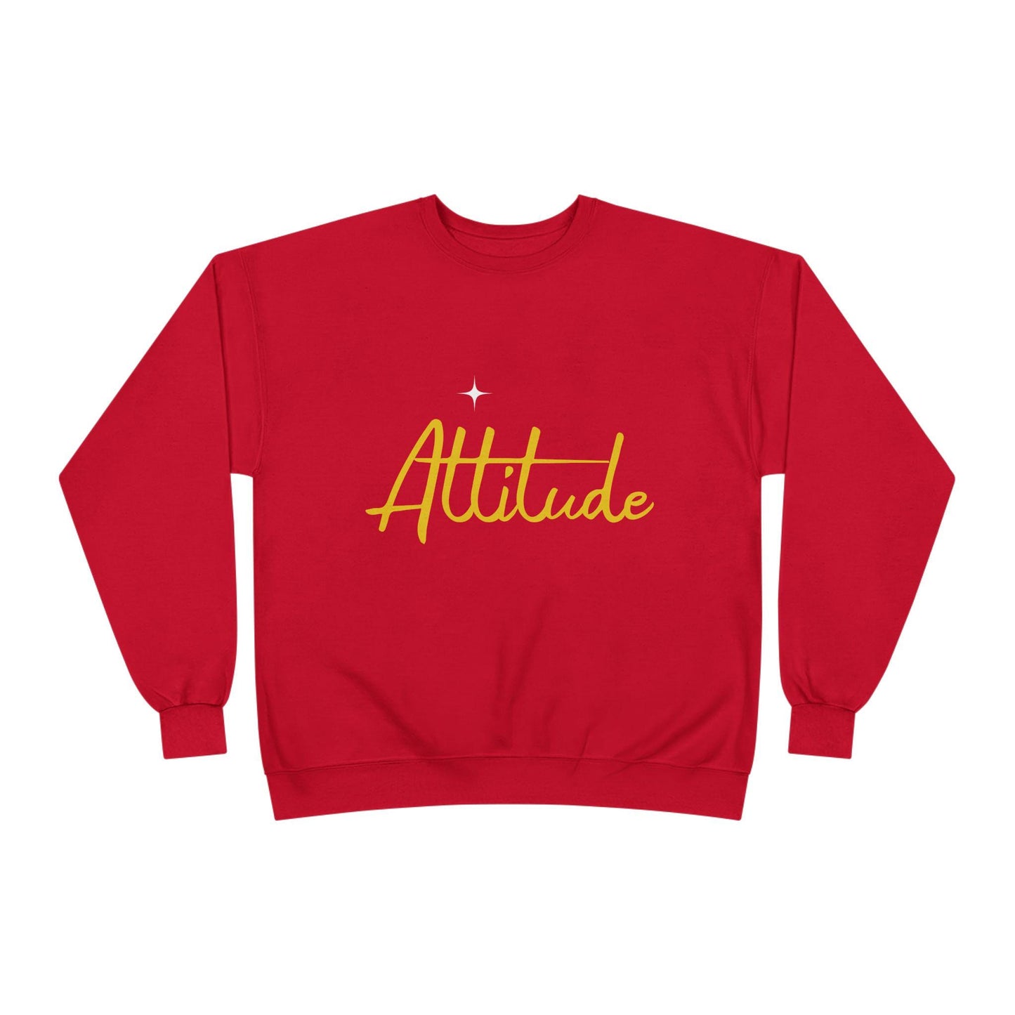 Attitude script crewneck sweatshirt | gold script lettering | Lightweight Warmth With a Confident Statement
