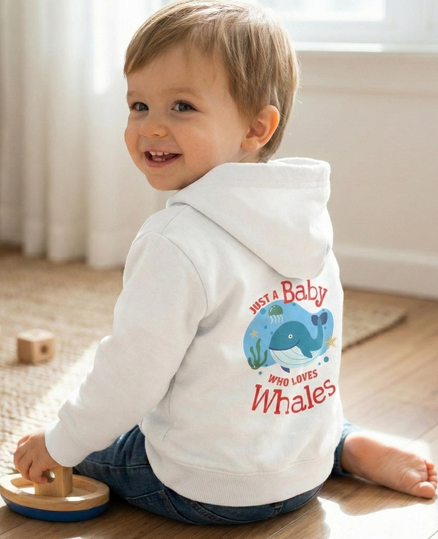 Whale Lover Toddler Hoodie | Unisex Fleece Pullover