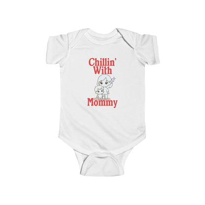 Chillin' With Mommy Bodysuit | Cute Baby Chick Design | Baby Shower Gift for Baby