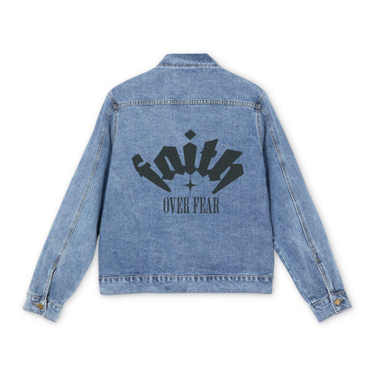 Faith Over Fear Denim Jacket | Back Graphic Statement Piece