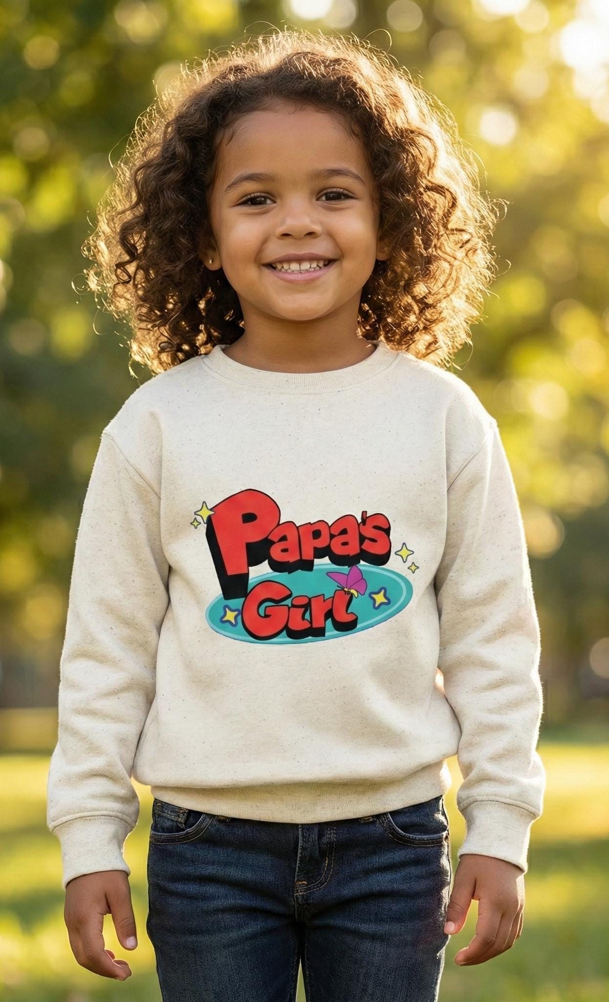 Papa's Girl Toddler Sweatshirt | Retro Cartoon Pullover