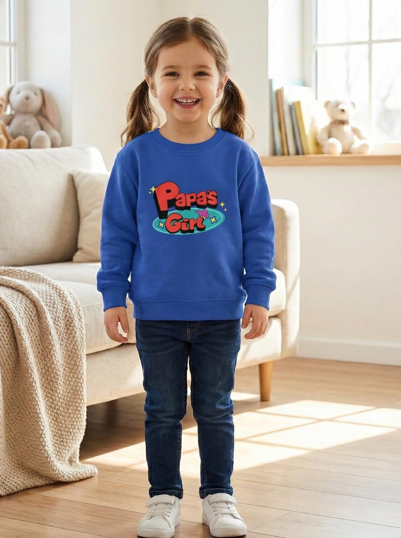 Papa's Girl Toddler Sweatshirt | Retro Cartoon Pullover
