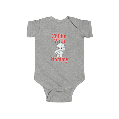 Chillin' With Mommy Bodysuit | Cute Baby Chick Design | Baby Shower Gift for Baby