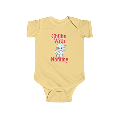 Chillin' With Mommy Bodysuit | Cute Baby Chick Design | Baby Shower Gift for Baby