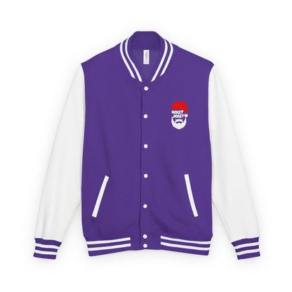 Holly Jolly Santa Beard Varsity Jacket | Christmas Letterman