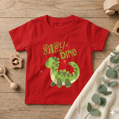 Baby Dino Toddler T-shirt | Cute Green Dinosaur Illustration | Cute Baby T-shirt