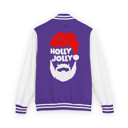 Holly Jolly Santa Beard Varsity Jacket | Christmas Letterman