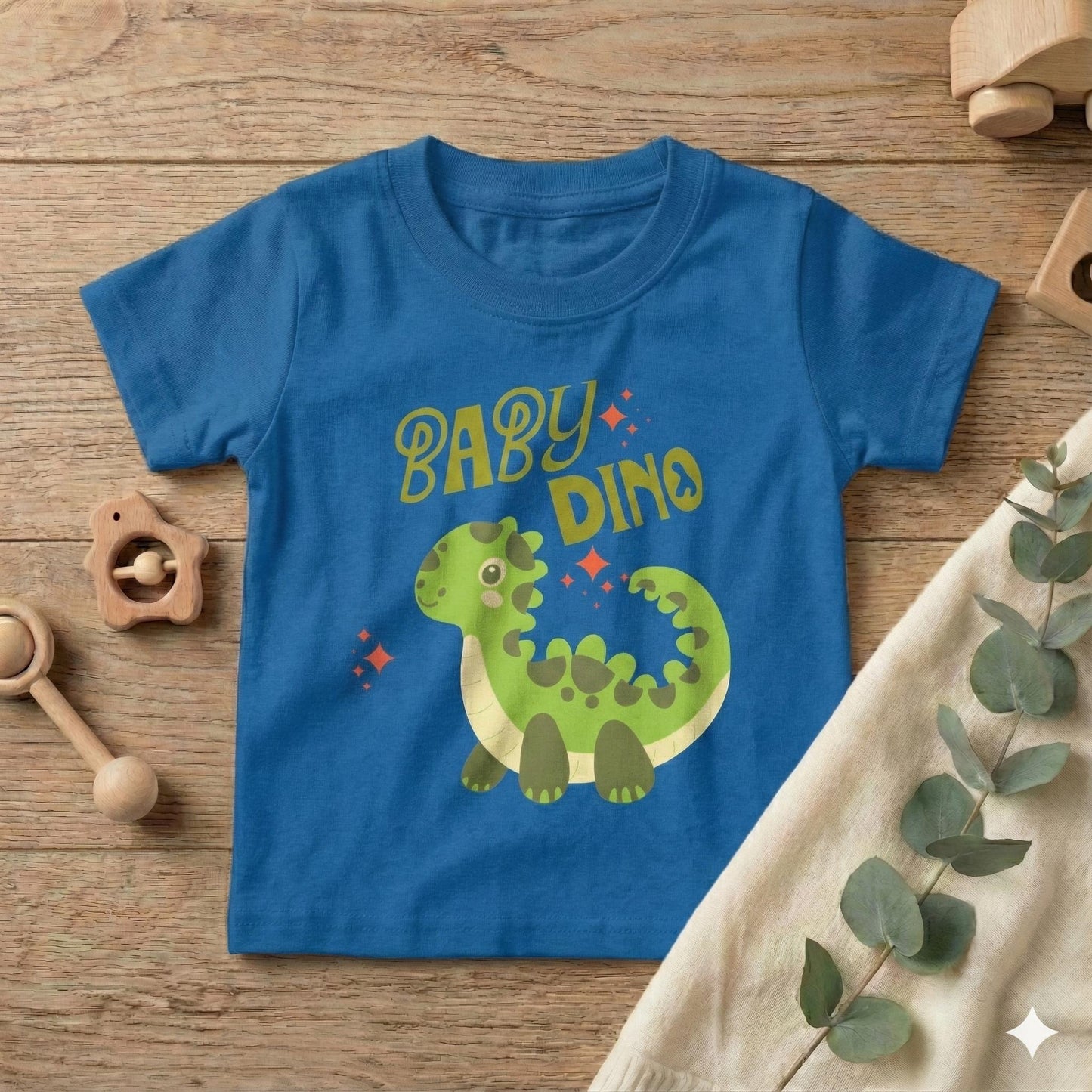 Baby Dino Toddler T-shirt | Cute Green Dinosaur Illustration | Cute Baby T-shirt