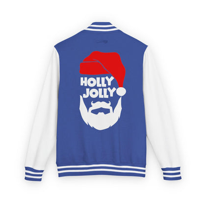 Holly Jolly Santa Beard Varsity Jacket | Christmas Letterman